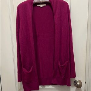Women's Pink Open Front Sweater